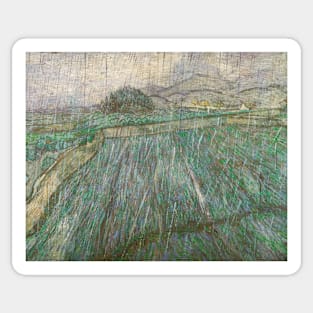 Rain by Vincent van Gogh Sticker